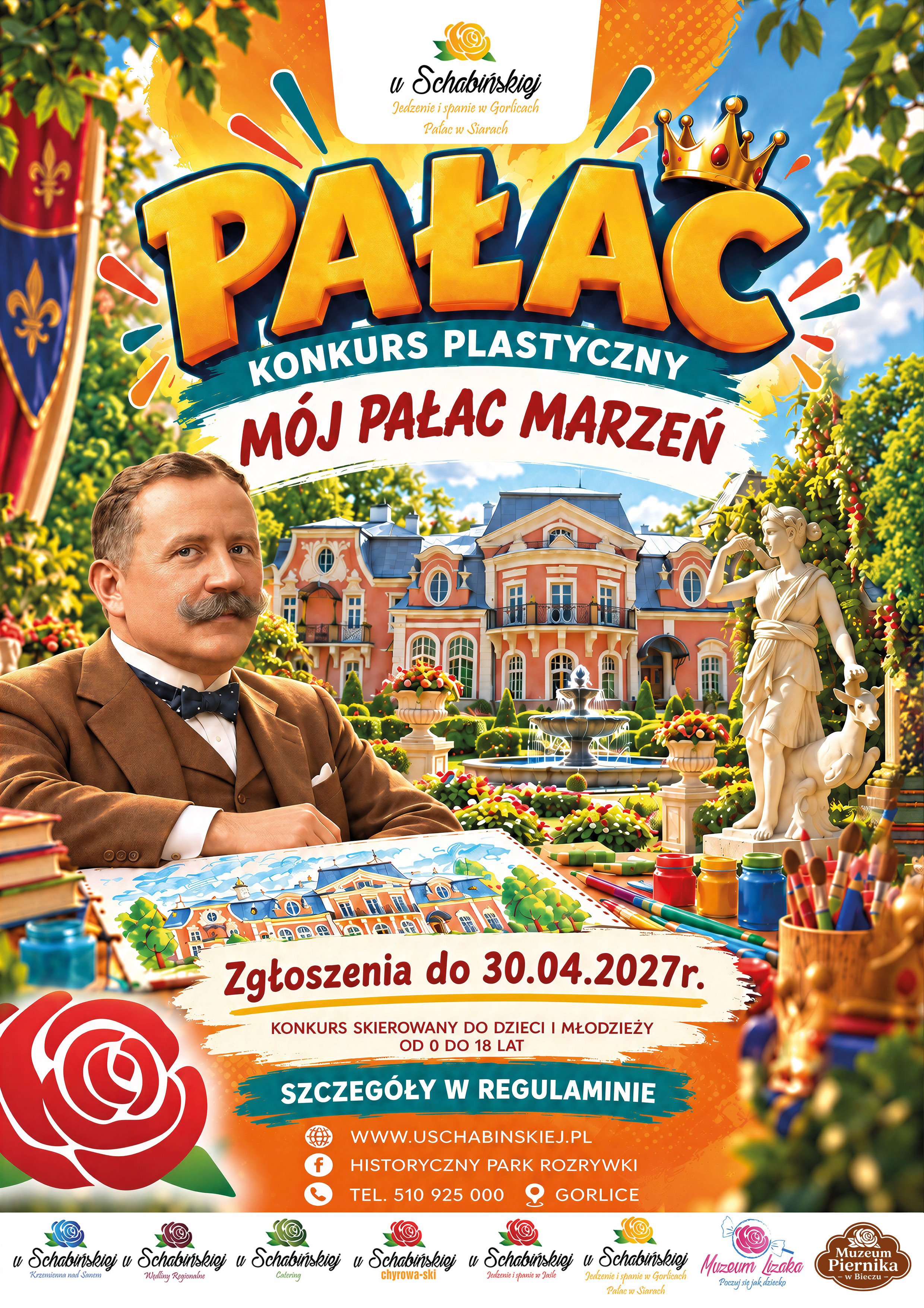 Konkurs plastyczny Mój Pałac Marzeń u Schabińskiej Plakat konkursu plastycznego