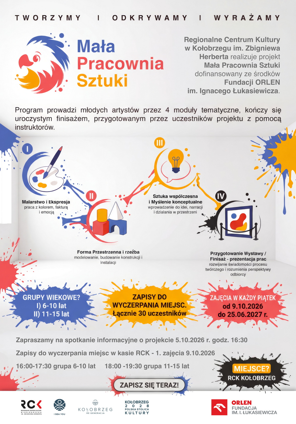 Mała Pracownia Sztuki w Kolobrzegu zaprasza na warsztaty artystyczne dla mlodziezy Mała Pracownia Sztuki - tworzymy, odkrywamy i wyrażamy