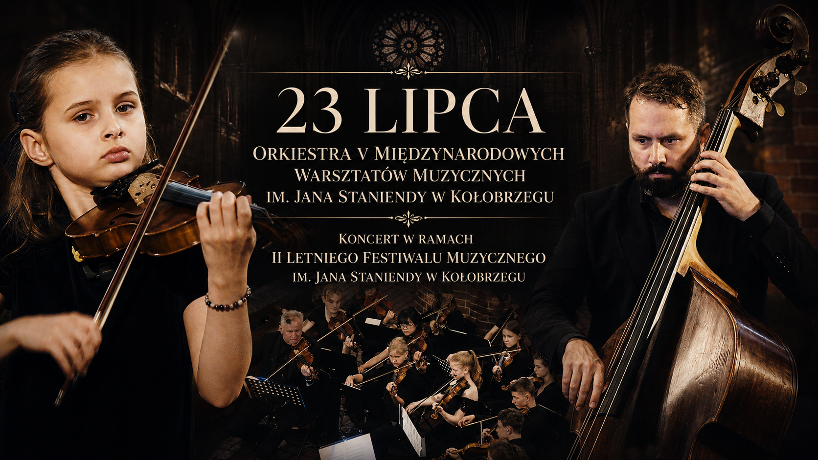 Plakat: Koncert orkiestry w Kołobrzegu 23 lipca Plakat koncertu